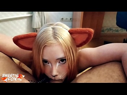❤️ Kitsune glutas dikon kaj kumas en ŝia buŝo ❤️❌ Kvalita porno ĉe ni ❌